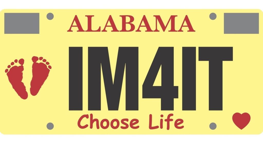 Alabama Choose Life specialty license plate